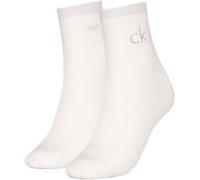 Calvin Klein 2P Shiny Logo Short Socks Weiß Gr 35/38 Damen