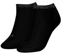 Sneakersocken CALVIN KLEIN JEANS "CK WOMEN SNEAKER 2P SHINY LOGO", Damen, Gr. 39-42, schwarz, Materialmix, normal, Socken, glänzendee Calvin Klein-Logo, komfortabler Gummibund (25657606-39) schwarz