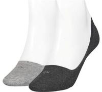 Calvin Klein 2P Women Low Cut Footie Socks Grau Gr 35/38 Damen