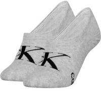 Calvin Klein 2P Women Monogram Footie Socks Grau Gr 39/42 Damen