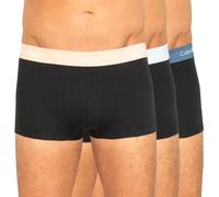 Calvin Klein 3-er Set Low Rise Trunks in Schwarz mit verschiedenfarbigem Webbund