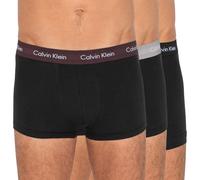 Calvin Klein 3-er Set Low Rise Trunks Schwarz mit verschiedenfarbigem Webbund