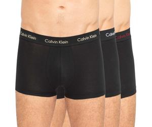 Calvin Klein 3-er Set Low Rise Trunks Schwarz mit verschiedenfarbigem Webbund