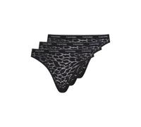Calvin Klein Damen 3er Pack Slips Bikini Form Stretch, Schwarz (Black/Black/Black), 3XL