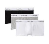 Calvin Klein 3er-Pack tief sitzende Boxershorts - Icon Baumwoll-Stretch - Weiß, Schwarz, Grau, Größe XS