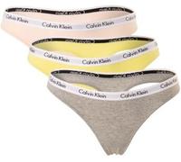 Calvin Klein 3P Carousel Thongs Rosa/Gelb Baumwolle Medium Damen