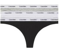 Calvin Klein 3P Modern Logo Thongs Weiß/Grau Baumwolle X-Small Damen