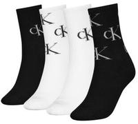 Calvin Klein Legwear Calvin Klein 4P Women Aop Socks Gift Box Schwarz/Weiß One Size Damen