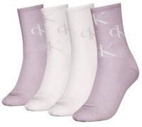 Calvin Klein 4P Women Aop Socks Gift Box Weiß/Lila One Size Damen