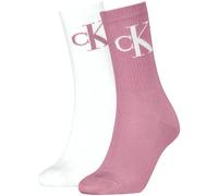 Socken CALVIN KLEIN JEANS "CKJ WOMEN SOCK 2P MONOGRAM", Mädchen, Gr. 35-38, rosa (vintage plum), Baumwollmischung, normal, Socken Socken, mit extra breitem Bündchen, Cotton-Mix, elastisch (28656924-35