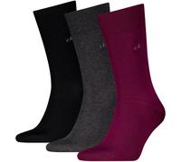 Socken CALVIN KLEIN "CK MEN SOCK", Herren, Gr. 39-42, bunt (schwarz lila), Baumwollmischung, normal, Socken Socken, uni, Cotton-Mix, breiter Bund (97217106-39) schwarz lila