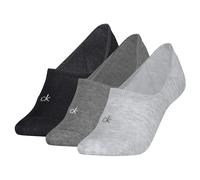 CK Calvin Klein Füsslinge mit Logo-Stitching Modell 'Footie' im 3er-Pack in Mittelgrau, Größe 39-42