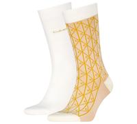 Socken CALVIN KLEIN "CK MEN SOCK EMBLEM AOP", Herren, weiß (soft gelb), Baumwollmischung, normal, Socken Socken, mit Komfort-Bund, Cotton-Mix, elastisch (23500559-0) soft gelb