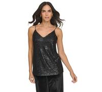 Calvin Klein Ärmellose Damenbluse mit hohem Halsausschnitt, Schwarz, Klein