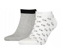 Calvin Klein Sneaker-Socken Herren All Over CK Logo 2er Pack Weiß Gr. 43-46
