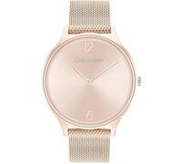 Calvin Klein Analog Quarzuhr für Damen Kollektion Timeless MESH 38MM mit Rotgoldfarbenes Edelstahl-Mesh-Gliederarmband - 25200002