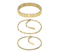 Armketten Set CALVIN KLEIN "CK STACKED", gelbgoldfarben, Armbänder, Damen, 17cm, Edelstahl (46489916-0) gelbgoldfarben