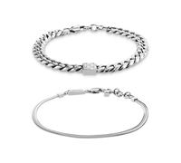 Armband Set CALVIN KLEIN "CK STATUS", edelstahlfarben, Armbänder, Herren, 20,8cm, Edelstahl (99174519-0) edelstahlfarben