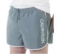 Calvin Klein Badehosen Core Solid Short Runner Swim Shorts Grau Polyester Large Herren