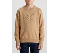 Calvin Klein Boys Quilted Monogram Sweater Sandy Beige Größe: 4 | Strickjacken Outlet | Unisex | Braun