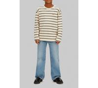 Langarmshirt CALVIN KLEIN JEANS, Jungen, Gr. 14 (164), weißcap gray, ck schwarz, Single Jersey, Obermaterial: 100% Baumwolle, gemustert, gestreift, mehrfarbig, regular fit normal, Rundhals, eingesetzt