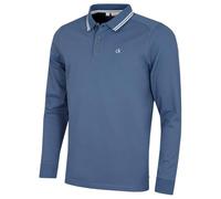 Calvin Klein Campus-Poloshirt für Herren, langärmelig, mit Stretchspitzen, Denimblau, M