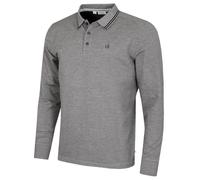 Calvin Klein Campus-Poloshirt für Herren, langärmelig, mit Stretchspitzen, Grau meliert, M