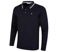 Calvin Klein Campus-Poloshirt für Herren, langärmelig, mit Stretchspitzen, Navy, M