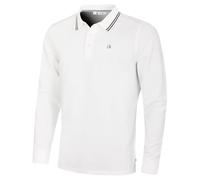 Calvin Klein Campus-Poloshirt für Herren, langärmelig, mit Stretchspitzen, White, XL