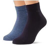 Calvin Klein Casual Flat Knit Cotton Men's Quarter Socks 2 pack