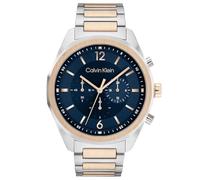 Calvin Klein Chronograph Quarz Uhr für Herren Kollektion CK Force mit Zweifarbiges Edelstahlarmband - 25200265