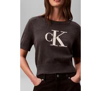 Calvin Klein Chunky Cotton Graphic Sweater B85 Charcoal Heather Größe: XS | Strickpullover Outlet | Damen | Schwarz