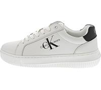 Calvin Klein Herren Cupsole Sneaker Chunky aus Leder, Weiß (Bright White/Black), 46