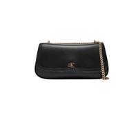 Umhängetasche CALVIN KLEIN "CK CONVERTIBLE CHAIN SMALL BAG", Damen, Gr. B/H/T: 23,5cm x 12cm x 6cm, schwarz, antique light gold, Lederimitat, unifarben, Taschen, Abendtasche, Partytasche, Schultertasc