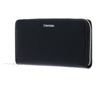 Calvin Klein Geldbörse CK ELEVATED ZA WALLET Saffiano Schwarz – Reißverschluss