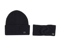 Calvin Klein Ck Metal Strickmütze und Stirnband Geschenkset schwarz
