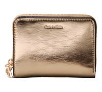 Calvin Klein CK Metallic Flap Zip Around Wallet Gold Metallic