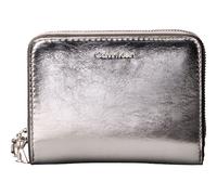 Calvin Klein CK Metallic Flap Zip Around Wallet Silver Metallic