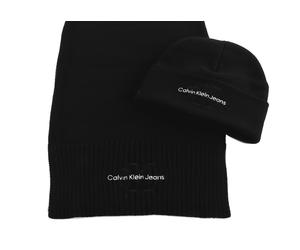 Calvin Klein CKJ Gifting Softies Logo Beanie Scarf Black