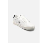 Sneaker CALVIN KLEIN JEANS "CLASSIC CUPSOLE MONO LTH", Herren, Gr. 43, schwarz-weiß (weiß, schwarz), Leder, Lederimitat, unifarben mit Farbeinsatz, sportlich, Schuhe, Freizeitsneaker, Halbschuh, Schnü