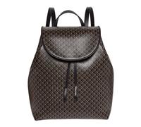 Cityrucksack CALVIN KLEIN "AOP FLAP BACKPACK", Gr. B/H/T: 22,5cm x 29cm x 16cm, schwarz (schwarz aop), Polyester, casual, Rucksäcke, Freizeitrucksack, Damen Rucksack mit Monogramm-Print (25944108-0) s