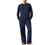 Calvin Klein Cotton Poplin Long Sleeve Pant Set Marine Large Damen