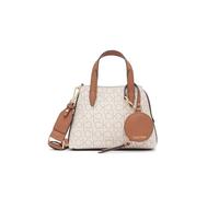 Calvin Klein Damen 2 in 1 Triple Compartment Satchel Crossbody Millie 2-in-1 Mini-Umhängetasche mit DREI Fächern, Vanille/Khaki/Caramel