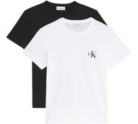 T-Shirt CALVIN KLEIN JEANS "A- Logo CN 2 Pack Tee", Damen, Gr. L (42), schwarz, Single Jersey, Obermaterial: 100% Baumwolle, unifarben, feminin, regular fit normal, Rundhals, Kurzarm eingesetzt abgest
