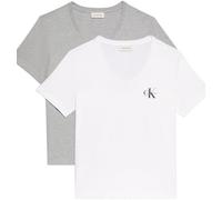 Calvin Klein Jeans T-Shirt mit Label-Print im 2er-Pack in Hellgrau, Größe L