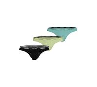 Calvin Klein Damen 3er Pack Brazilian Slips Low-Rise Unterwäsche, Mehrfarbig (Black/Highline Green/Beau Blue/), M