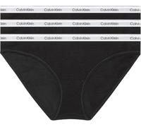 Calvin Klein Damen 3er Pack Slips Bikini Form Baumwolle mit Stretch, Schwarz (Black/Black/Black), S
