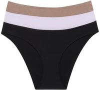 Calvin Klein Damen 3er Pack Slips Bikini Form Gerippt, Mehrfarbig (Black/Lavender Blue/Cavern Stone), M
