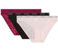 Calvin Klein Damen 3er Pack Slips Bikini Form Low-Rise Unterwäsche, Mehrfarbig (Beet Red/Black/Eggshell Pink), XL