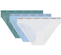 Calvin Klein Damen 3er Pack Slips Bikini Form Low-Rise Unterwäsche, Mehrfarbig (Slate Turqouis/Frozen Fjord/White), M